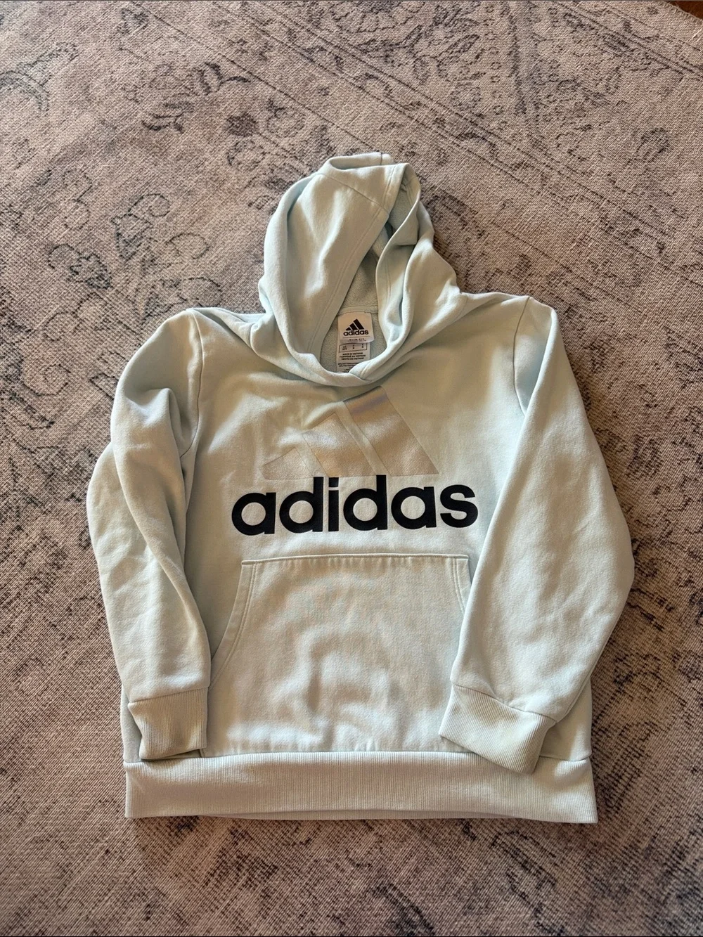 adidas Light Mint Crewneck Hoodie with Black Logo